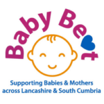 Colourful baby logo supporting mothers across Lancashire and South Cumbria